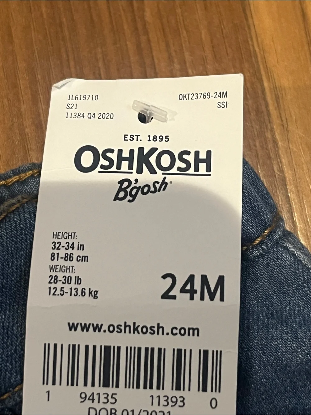 NWT OshKosh B'gosh Toddler Girl Ruffle Denim Skirt Blue Jean Mini Size 24M